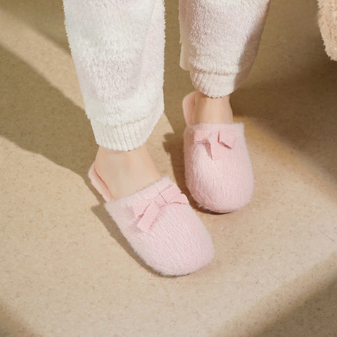 Whisper-Soft Bow Home Slippers