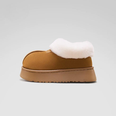 Chunky Burger Plush Platform Slippers