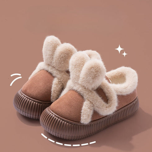 Plush Bow Loop Home Slippers