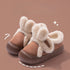 Plush Bow Loop Home Slippers