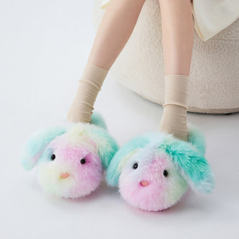 Wobbly Bunny Ear Plush Slippers