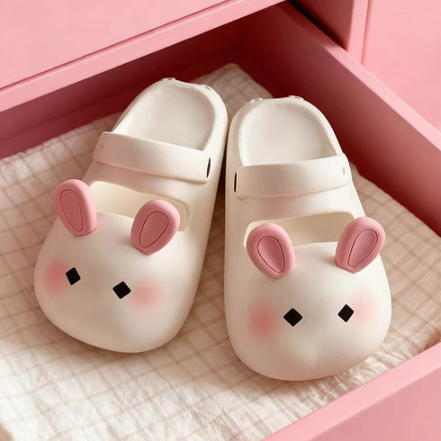 Playful Bunny Ear Chunky Clogs