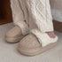Cable Knit Plush Cuff slippers