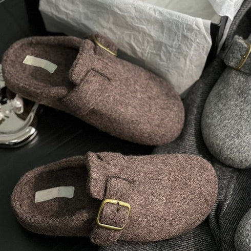 Felt Buckle Slip-On Clogs