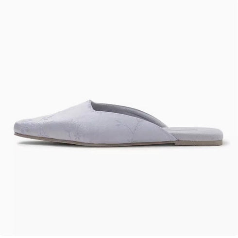 Pointed Bloom Embroidered House Mules