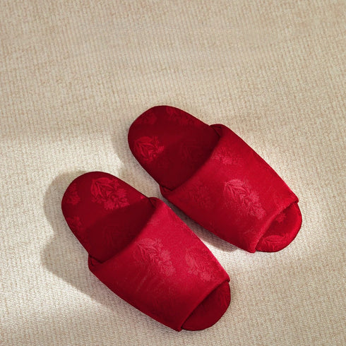 Silky Floral Jacquard Lounge Slides