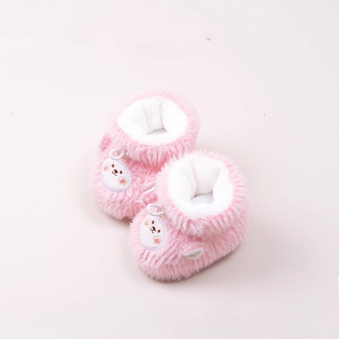 Fuzzy Bear Face Soft Sole Boots