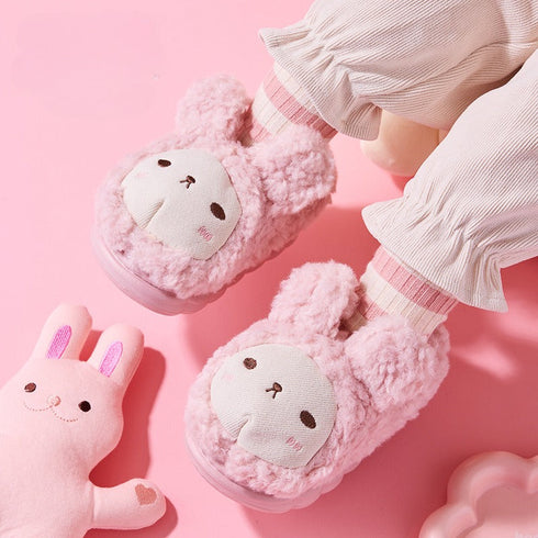Cozy Bunny Ear Fuzzy Slippers