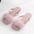 Feather Puff Strap Flip Flops