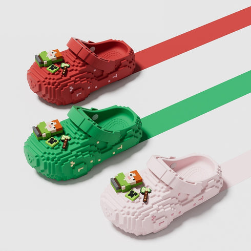 Retro Pixel Block Chunky Clogs