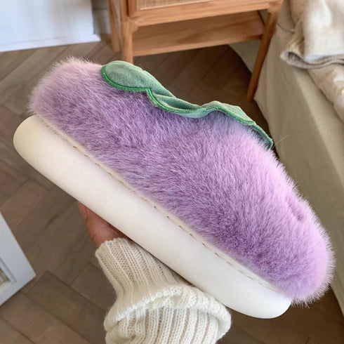 Smiley Eggplant Slippers