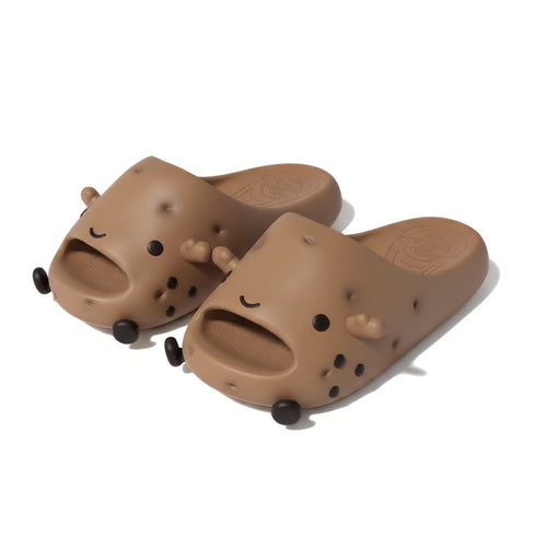 Quirky Potato Character Comfort Slides