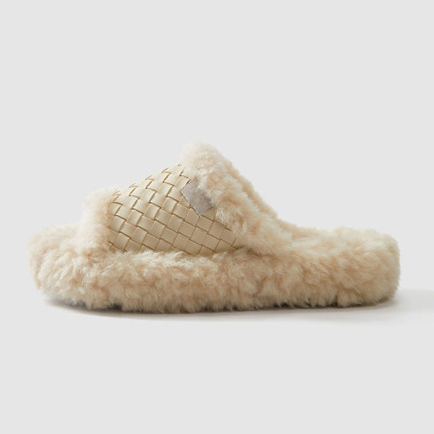 Cozy Woven Fleece Lounge Slippers