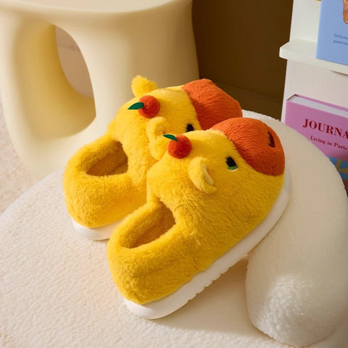 Fuzzy Calf Plush House Slippers