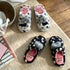 Plush Lamb Polka Dot Slippers