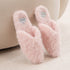 Fuzzy Heart-Patch Home Slippers