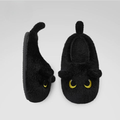 Plush Cat Tail House Slippers