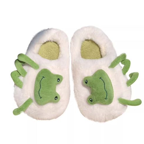 Frog Patch Plush Home Slippers