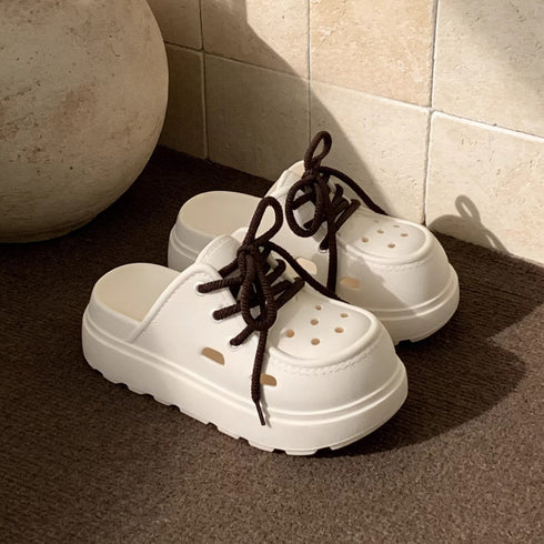 Chunky Lace Up Platform Clogs