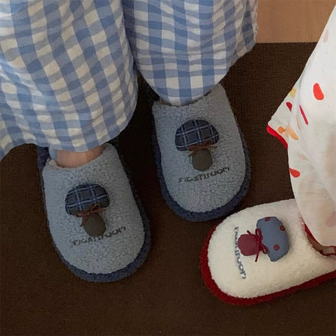 Mushroom Pop Gingham Slippers