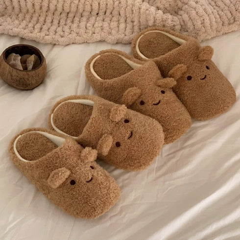 Bear Ears Plush House Slippers