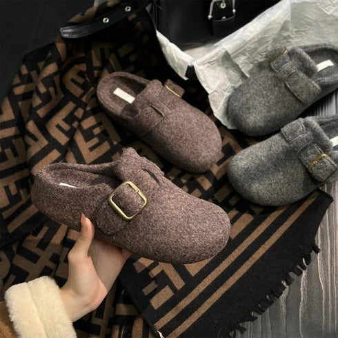 Felt Buckle Slip-On Clogs