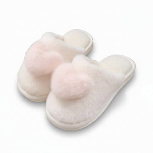 Puffy Heart Fluffy House Slippers
