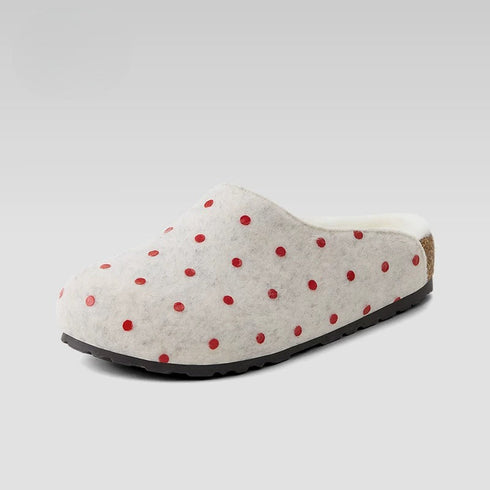 Polka Dot Fuzzy Buckle Clogs