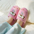 Sleeping Pony Floral Embroidered Slides