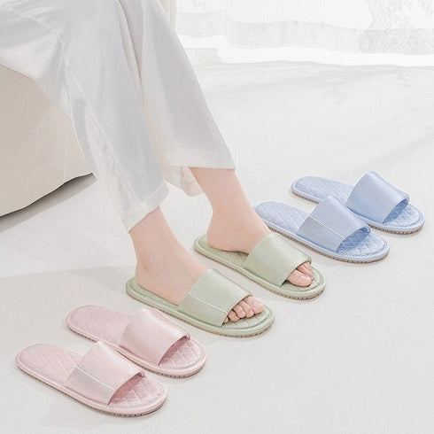 Satin Band Quilted Comfort Slides