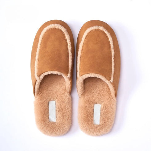 Cozy Nordic Suede Scuff Slippers