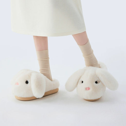 Wobbly Bunny Ear Plush Slippers
