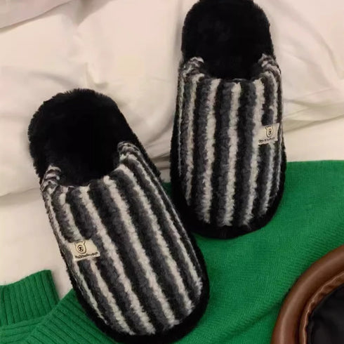 Chunky Pinstripe Lounge Slippers