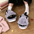 Shark Devouring Cat Plush Slippers