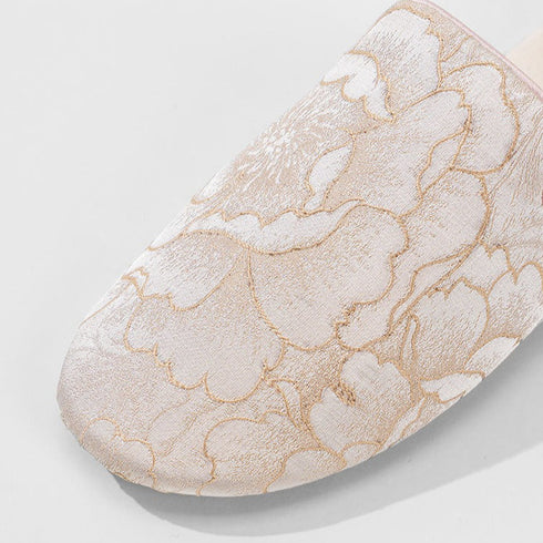 Petal-Stitch Indoor Mule Slippers