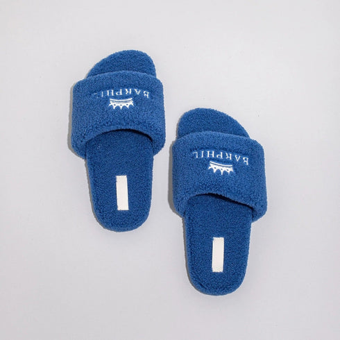 Fuzzy Crown Embroidered Lounge Slides