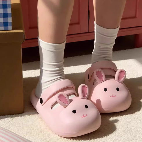 Playful Bunny Ear Chunky Clogs