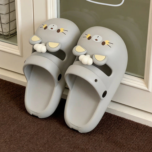 Whimsical Cartoon Mouse Platform Clogs