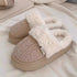 Cable Knit Plush Cuff slippers