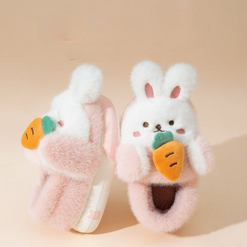 Playful 3D Animal Plush Slippers