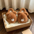 Fuzzy Bear Face House Slippers