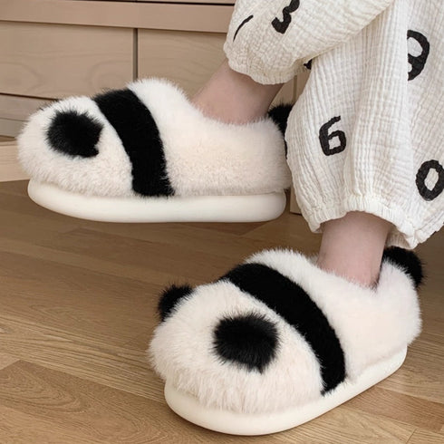 Panda Pom-Pom Snuggle Slippers