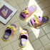 Quirky 3D Motif Plaid Slides
