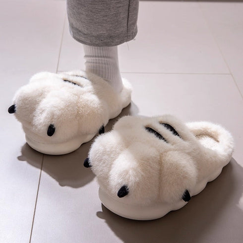 Fuzzy Tiger Paw Plush Slippers