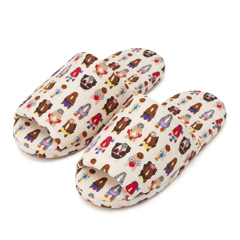 Cartoon Animal Print House Slides