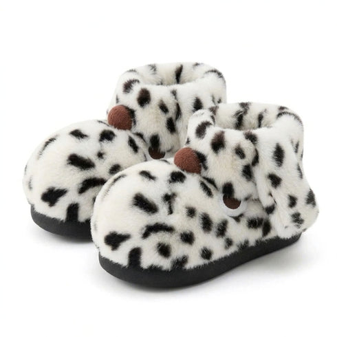 Spotted Puppy Ear Plush Slippers