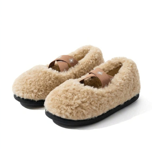 Crisscross Fleece Ballet Slippers