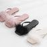 Feather Puff Strap Flip Flops