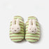Striped Bunny Face Fleece Slippers