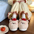 Apple Bear Fuzzy Platform Slippers